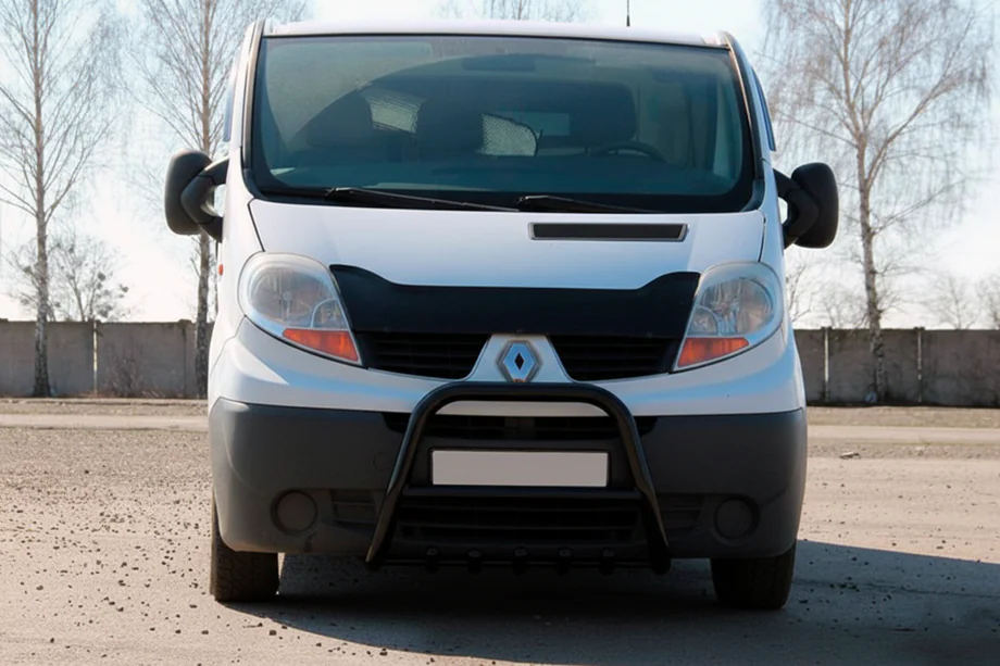 Renault Trafic 2001-2015 рр. Кенгурятник QT-Spec Black (нерж.) Image