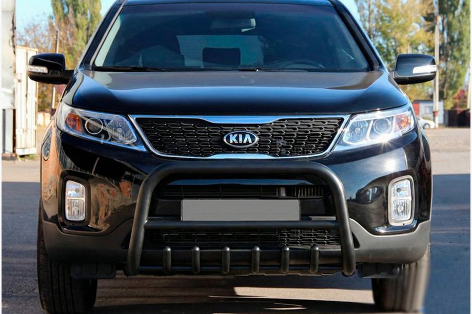 Kia Sorento II XM 2009-2014 рр. Кенгурятник WT021 Black (нерж.) Фото 2