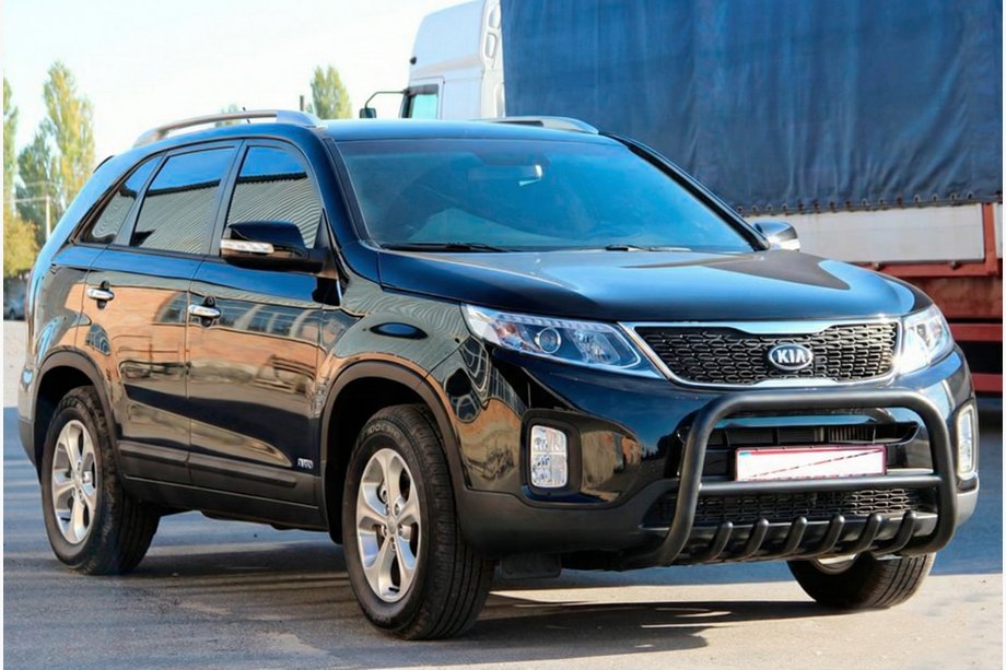 Kia Sorento II XM 2009-2014 рр. Кенгурятник WT021 Black (нерж.) Фото 3
