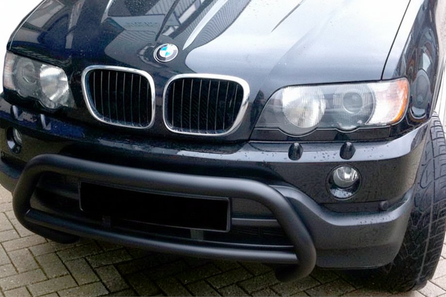 BMW X5 E53 1999-2006 рр. Кенгурятник WT015 Black (нерж) Image