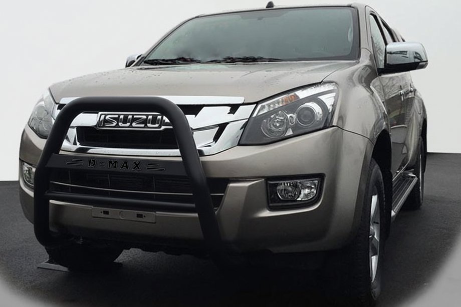 Isuzu D-Max 2011-2019 рр. Передній захист QT008 Black (нерж.) Фото 1