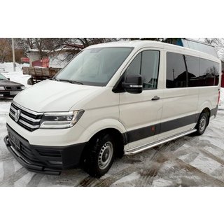 Передній захист ST085 Black (нерж) Volkswagen Crafter 2016- рр. фото 1