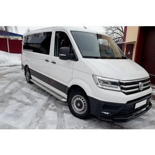 Передній захист ST085 Black (нерж) Volkswagen Crafter 2016- рр. фото 2
