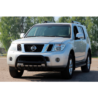 Кенгурятник WT008 Black (нерж) Nissan Pathfinder R51 2005-2014 рр. фото 4