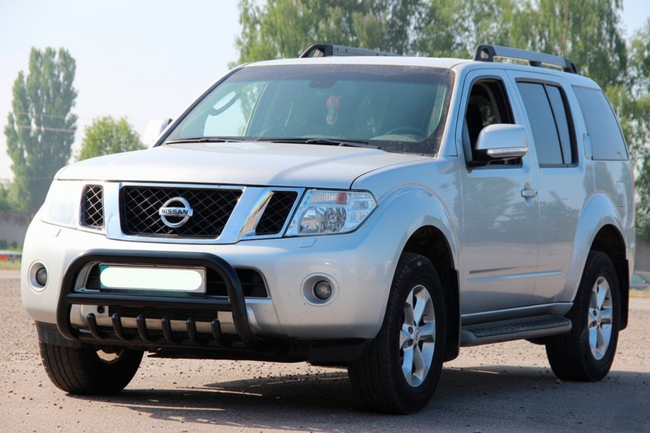 Nissan Pathfinder R51 2005-2014 рр. Кенгурятник WT008 Black (нерж) Фото 1
