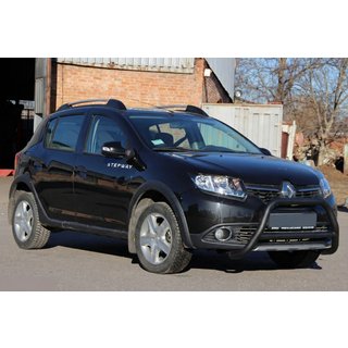 Передня дуга WT006 Black (нерж.) Dacia Sandero 2013-2020 рр. фото 4