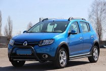 Renault Sandero 2013-2022 рр. Передня дуга WT006 Black (нерж.) фото 4