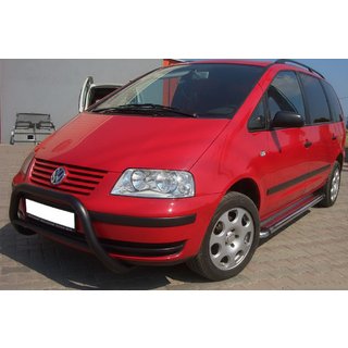 Кенгурятник WT005 Black (нерж) Volkswagen Sharan 1995-2010 рр. фото 1