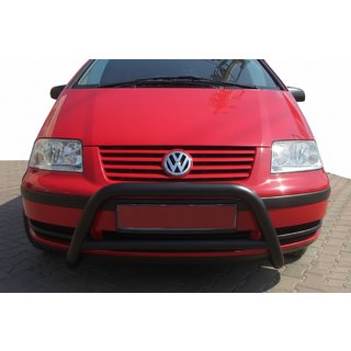 Кенгурятник WT005 Black (нерж) Volkswagen Sharan 1995-2010 рр. фото 3