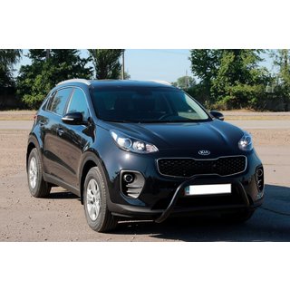 Кенгурятник WT006 Black (нерж) Kia Sportage 2015-2021 рр. фото 2