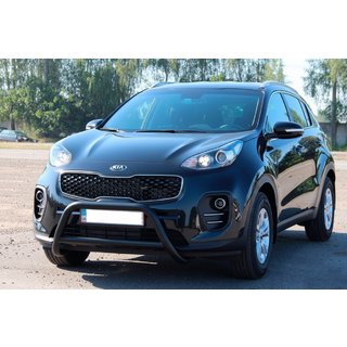 Кенгурятник WT006 Black (нерж) Kia Sportage 2015-2021 рр. фото 3