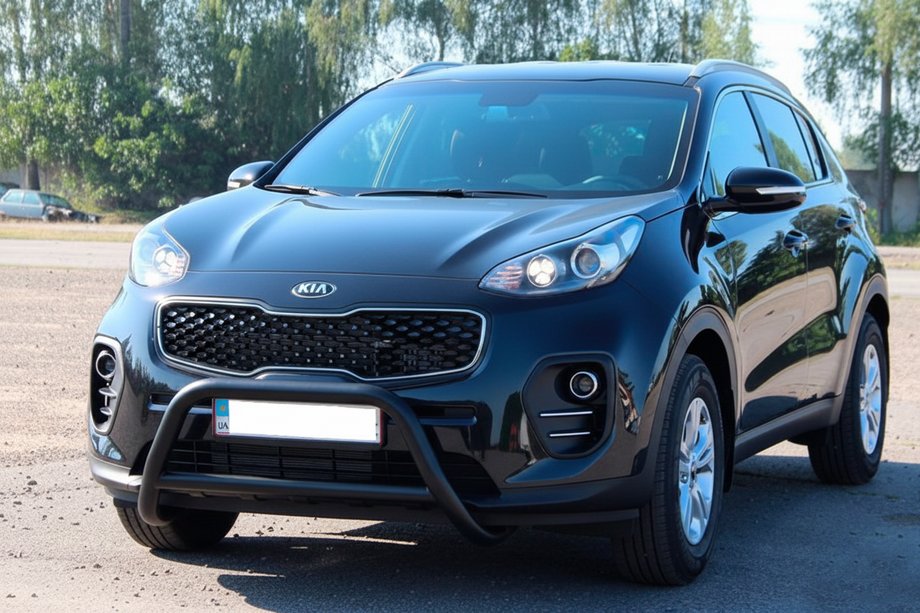 Kia Sportage 2015-2021 рр. Кенгурятник WT006 Black (нерж) Фото 3