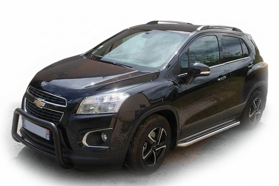 Chevrolet Trax 2012-2023 рр. Передня дуга WT005 Black (нерж.) Image