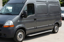 Renault Master 1998-2010 рр. Бокові пороги Fullmond (2 шт., алюміній) фото 1