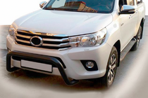 Toyota Hilux 2015- рр. Передній захист WT009 Black (нерж) фото 1