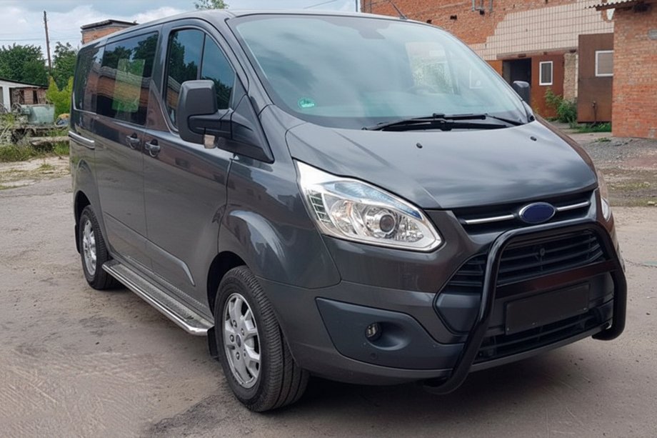 Ford Custom 2013-2022 рр. Кенгурятник WT006 Black (нерж) Image
