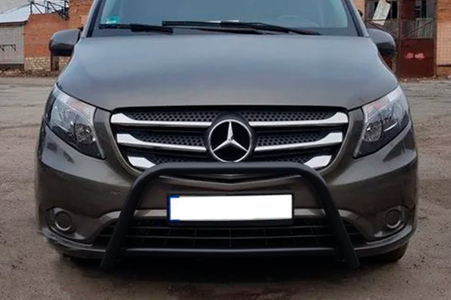 Mercedes Vito/V-class W447 2014- рр. Кенгурятник WT006 Black (нерж.) Фото 3