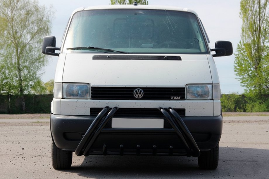 Volkswagen T4 Caravelle/Multivan 1990-2003 рр. Кенгурятник Kelebek WT011 Black (нерж) Фото 1
