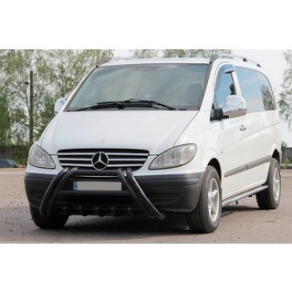 Кенгурятник Kelebek WT011 Black (нерж.) Mercedes Vito W639 2004-2014 рр. фото 3
