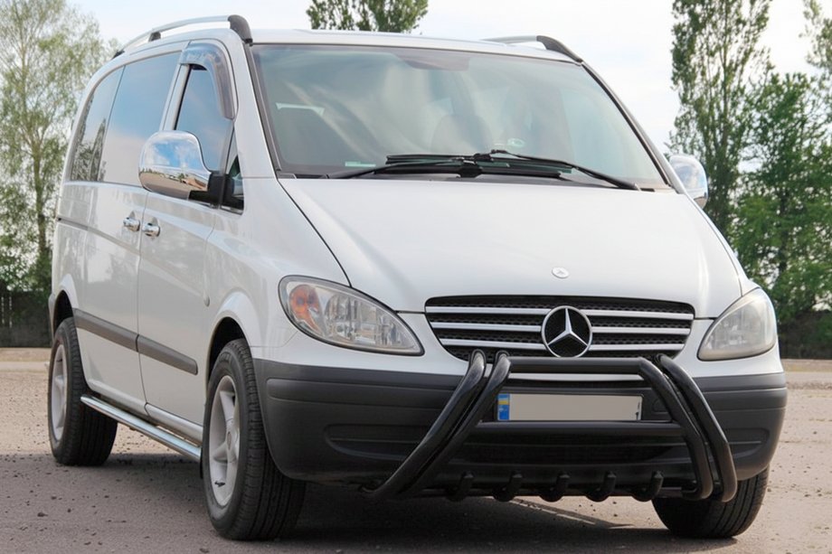 Mercedes Vito W639 2004-2014 рр. Кенгурятник Kelebek WT011 Black (нерж.) Фото 2