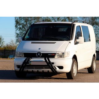 Кенгурятник Kelebek WT011 Black (нерж.) Mercedes Vito W638 1996-2003 рр. фото 2