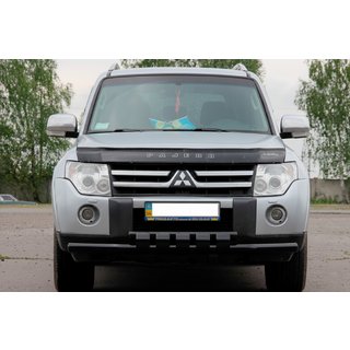Передній захист ST015-13 Black (нерж.) Mitsubishi Pajero Wagon IV 2006-2021 рр. фото 2