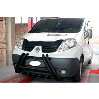 Кенгурятник F1-01 Black (нерж.) Renault Trafic 2001-2015 рр. фото 3