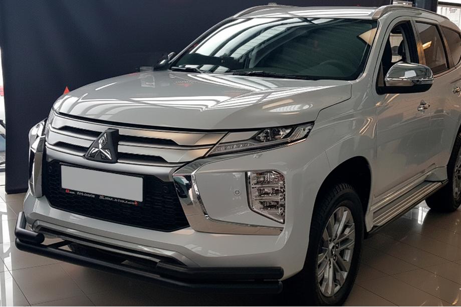 Mitsubishi Pajero Sport 2015- рр. Передній захист ST085 Black (2020+, нерж) Фото 1