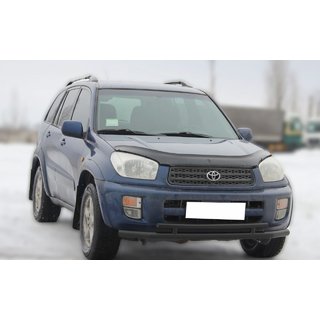 Передній захист ST014-1 Black (нерж) Toyota Rav 4 2001-2005 рр. фото 2
