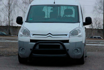 Peugeot Partner Tepee 2008-2018 рр. Кенгурятник WT022 Black (нерж.) фото 1