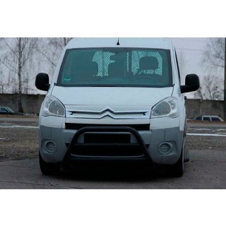 Кенгурятник WT022 Black (нерж.) Peugeot Partner Tepee 2008-2018 рр. фото 1