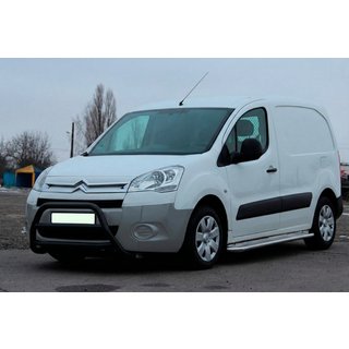 Кенгурятник WT022 Black (нерж.) Peugeot Partner Tepee 2008-2018 рр. фото 2