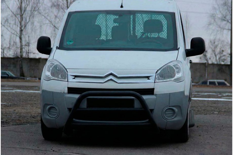 Citroen Berlingo 2008-2018 рр. Кенгурятник WT022 Black (нерж.) Image