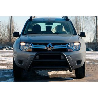 Кенгурятник WT022 Black (нерж) Dacia Duster 2008-2018 рр. фото 2