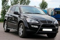 SsangYong Kyron 2005-2014 рр. Кенгурятник WT022 Black (нерж) фото 3