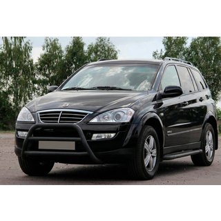 Кенгурятник WT022 Black (нерж) SsangYong Kyron 2005-2014 рр. фото 1
