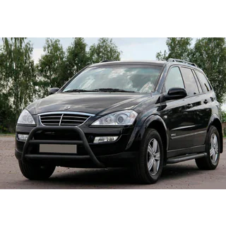 Кенгурятник WT022 Black (нерж) SsangYong Kyron 2005-2014 рр. фото 1