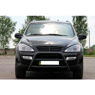 Кенгурятник WT022 Black (нерж) SsangYong Kyron 2005-2014 рр. фото 2