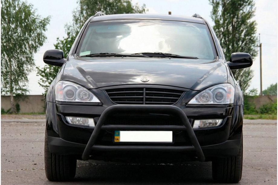 SsangYong Kyron 2005-2014 рр. Кенгурятник WT022 Black (нерж) Фото 2