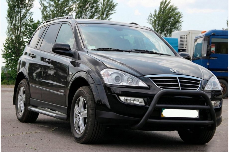 SsangYong Kyron 2005-2014 рр. Кенгурятник WT022 Black (нерж) Фото 3