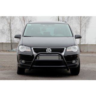 Кенгурятник WT022 Black (нерж) Volkswagen Touran 2003-2010 рр. фото 2