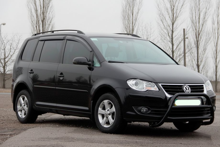 Volkswagen Touran 2003-2010 рр. Кенгурятник WT022 Black (нерж) Фото 3