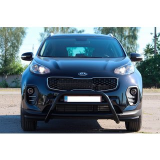Кенгурятник WT023 Black (нерж) Kia Sportage 2015-2021 рр. фото 1