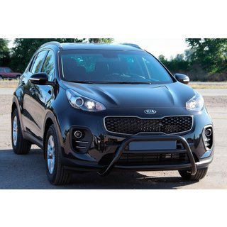 Кенгурятник WT023 Black (нерж) Kia Sportage 2015-2021 рр. фото 2