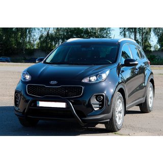 Кенгурятник WT023 Black (нерж) Kia Sportage 2015-2021 рр. фото 3