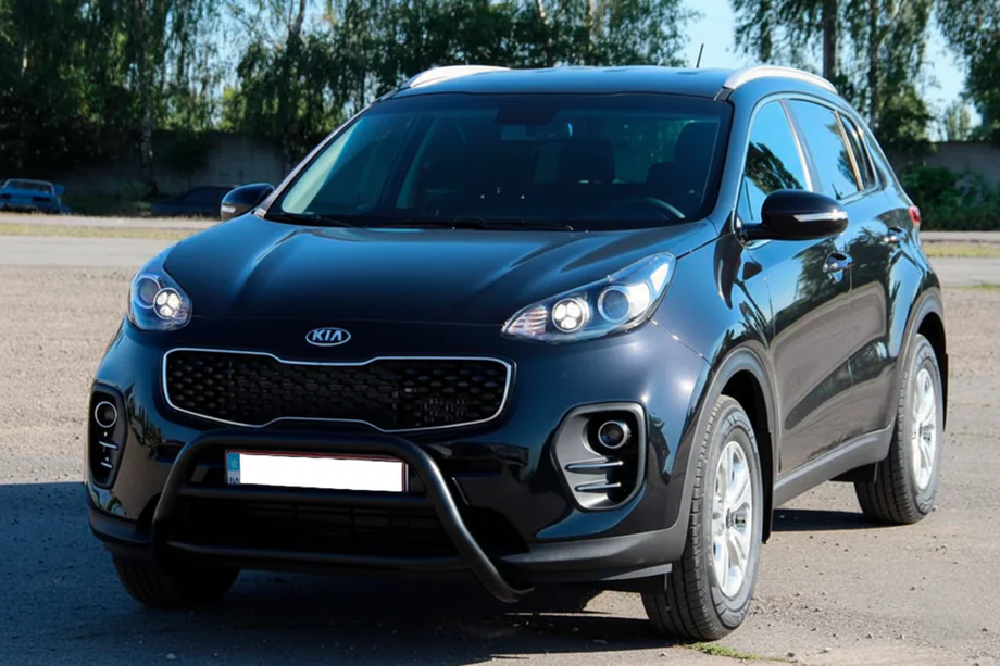 Kia Sportage 2015-2021 рр. Кенгурятник WT023 Black (нерж) Фото 3