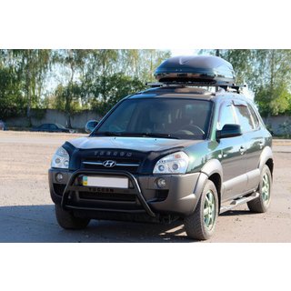 Кенгурятник WT025 Black (нерж.) Hyundai Tucson JM 2004- рр. фото 2