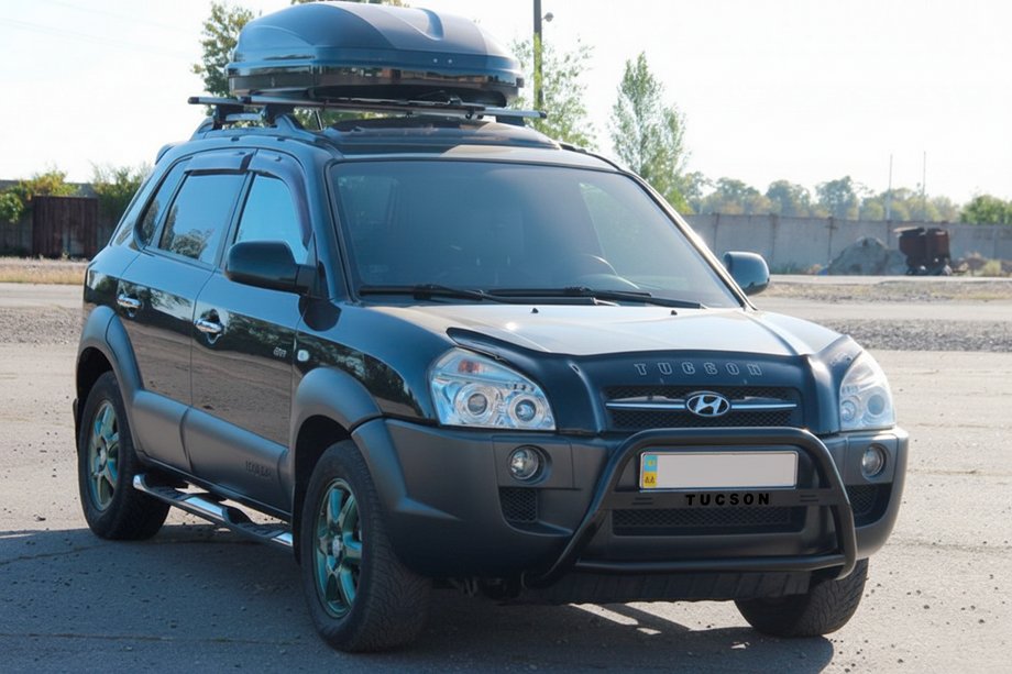 Hyundai Tucson JM 2004- рр. Кенгурятник WT025 Black (нерж.) Image