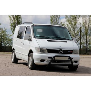 Кенгурятник WT022 Black (нерж.) Mercedes Vito W638 1996-2003 рр. фото 3
