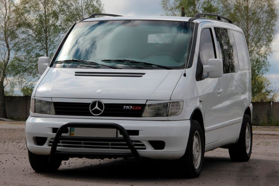 Mercedes Vito W638 1996-2003 рр. Кенгурятник WT022 Black (нерж.) Фото 2